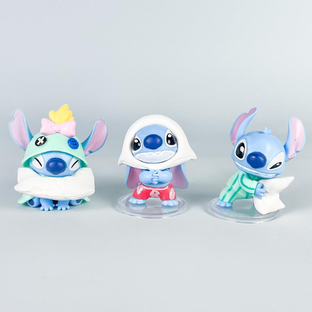 6 Pcs Stitch Sleepwear Pillow Design Mini Model Desktop Ornament Decor Set For Kids And Fans