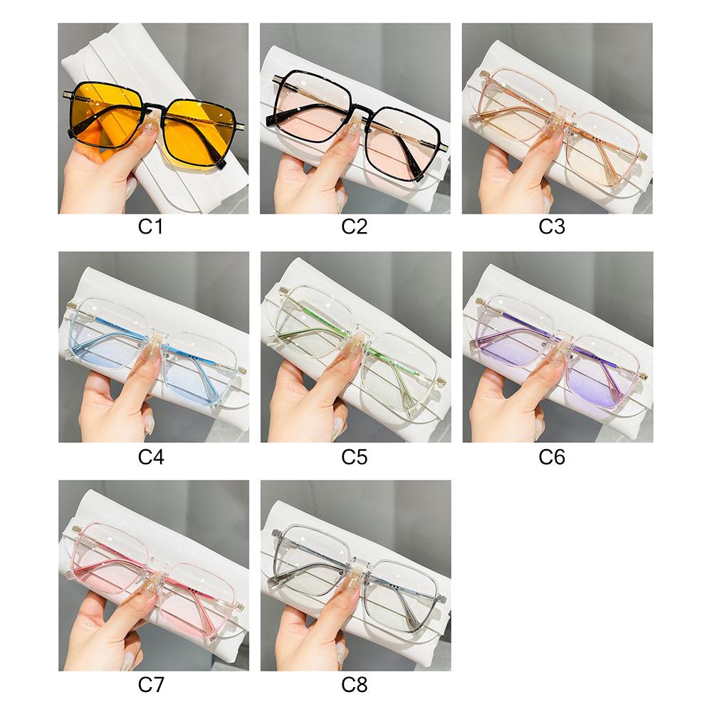 Trending Square UV Protection Clear Frame Sunglasses Oversized Sunglasses Shades Ladies Sun Glasses