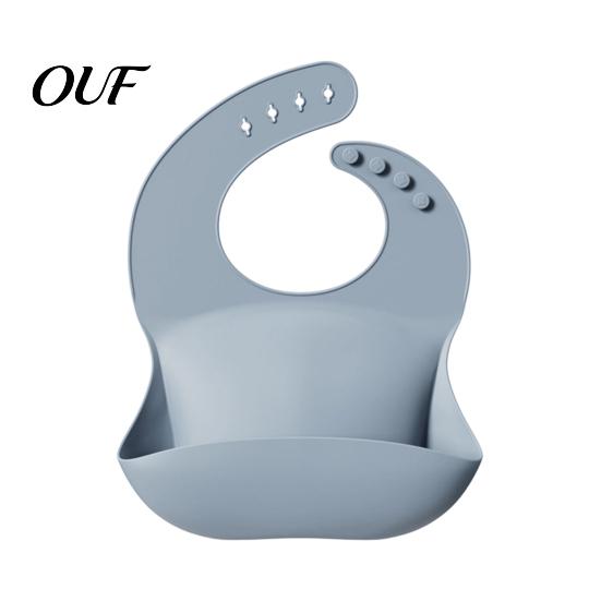 Comfortable Bibs for Sensitive Skin Silicone Baby Bib, Waterproof Soft Adjustable Feeding Durable 6 Months to 3 Years Large Pocket Food Catch