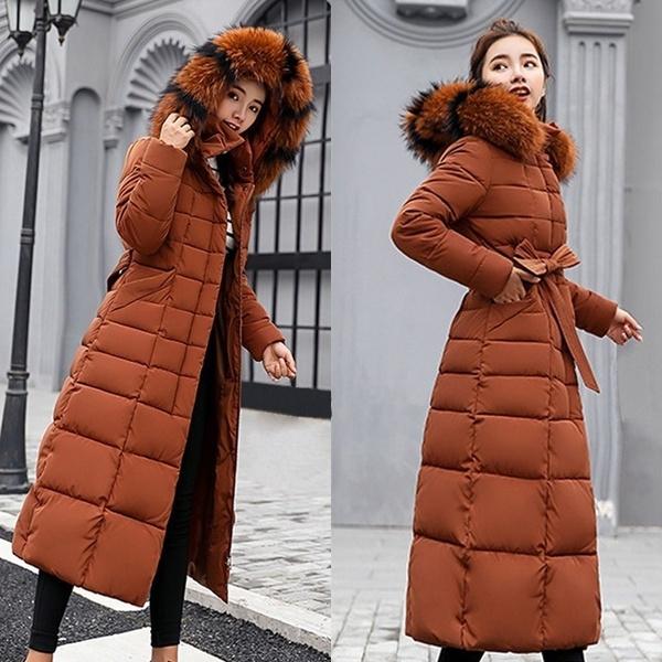 Women's Winter Down Coat Clothes Cotton-Padded Thickening Down Casual Winter Coat Long Jacket Down Parka