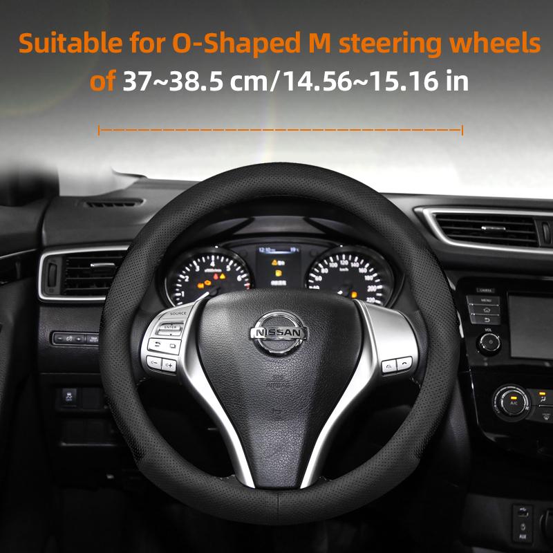 vcxja9 Suitable for Nissan Ultra-Thin Breathable Leather Steering Wheel Cover Suitable for Qashqai J10 J11 March Terrano2 Pathfinder R51 Note E12 