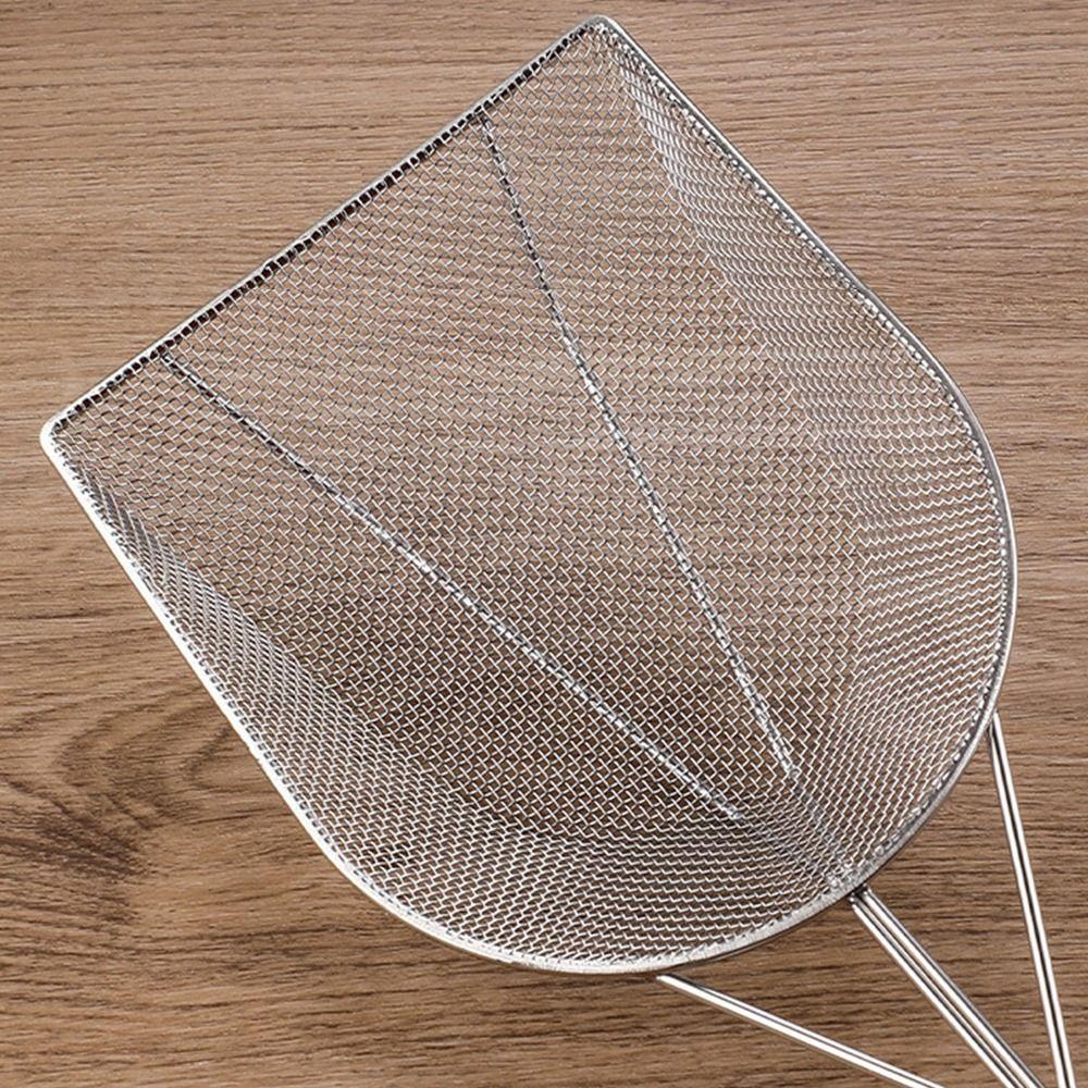 304 Stainless Steel Filter Spatula Heat Resistant Premium Fine Mesh Filter Coarse Mesh Long Handle Filter Spoon Kitchen Supplies