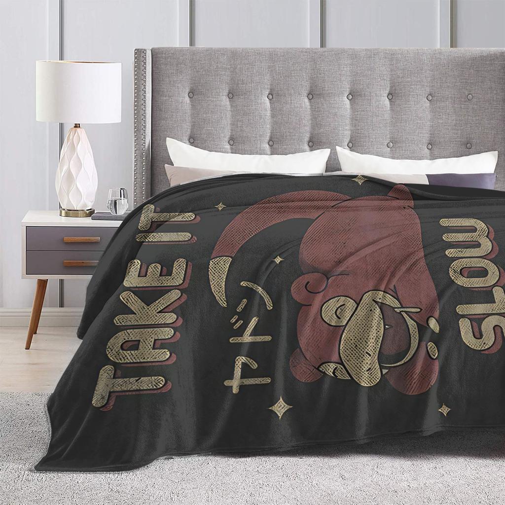 Слоупок Не торопится Теплое Одеяло Пикник Плюшевый Плед Забавный Фланелевый Покрывало для Гостиной Покрывало для Дивана-Кровати