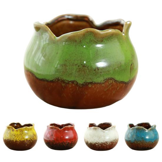 Цветочный горшок Яркий цвет Гладкий край Ударопрочный Дизайн с дренажным отверстием Утолщенный Декоративный Изысканный Горшок для суккулентов Цветочный горшок для балкона