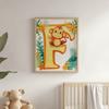 Poster Cheerful "F" With Monkey Poster Cheerful "F" With Monkey, 30X40 Cm, Dark Brown Wooden Frame, 230 Gsm Matte Paper