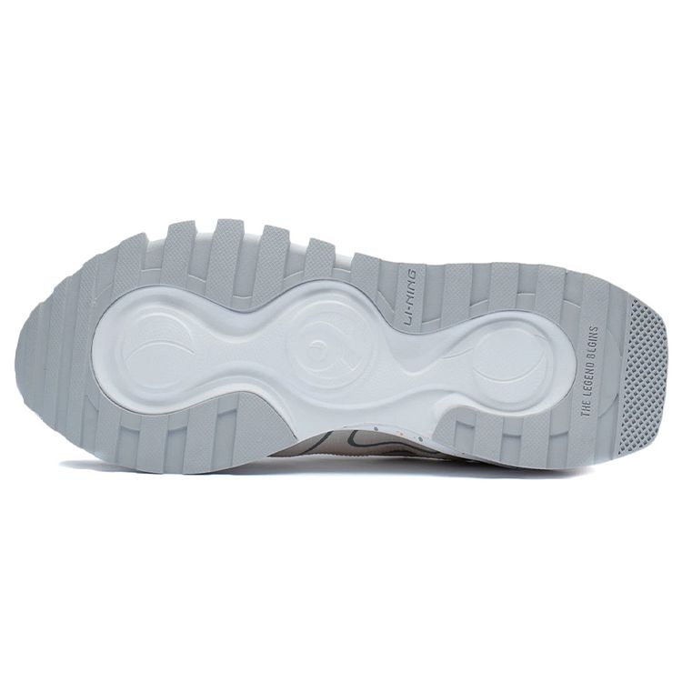 Li Ning Fangyuan Wuxing Series Retro Casual Shock Absorbing Durable Low Top Running Shoes Women Sneaker Micro-Crystal-Gray AGCR446-2
