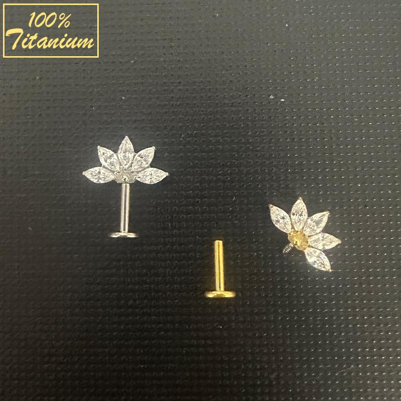 Пирсинг Хеликс Циркон Лошадиный Глаз Штанга для Уха Внутренняя Резьба Плоская Задняя Сторона Кольцо для Губы Трагус Хрящ Мочка Серьга для Женщин Украшение для Тела