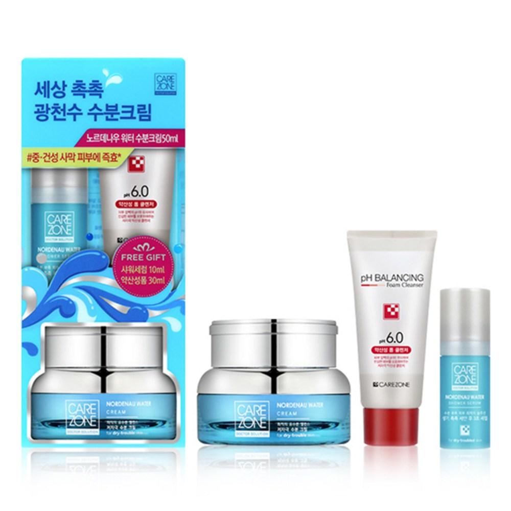 Care Zone Nordenau Water Cream 50 мл + Сыворотка для душа 10 мл + Пенка для умывания 31 мл, 1 набор