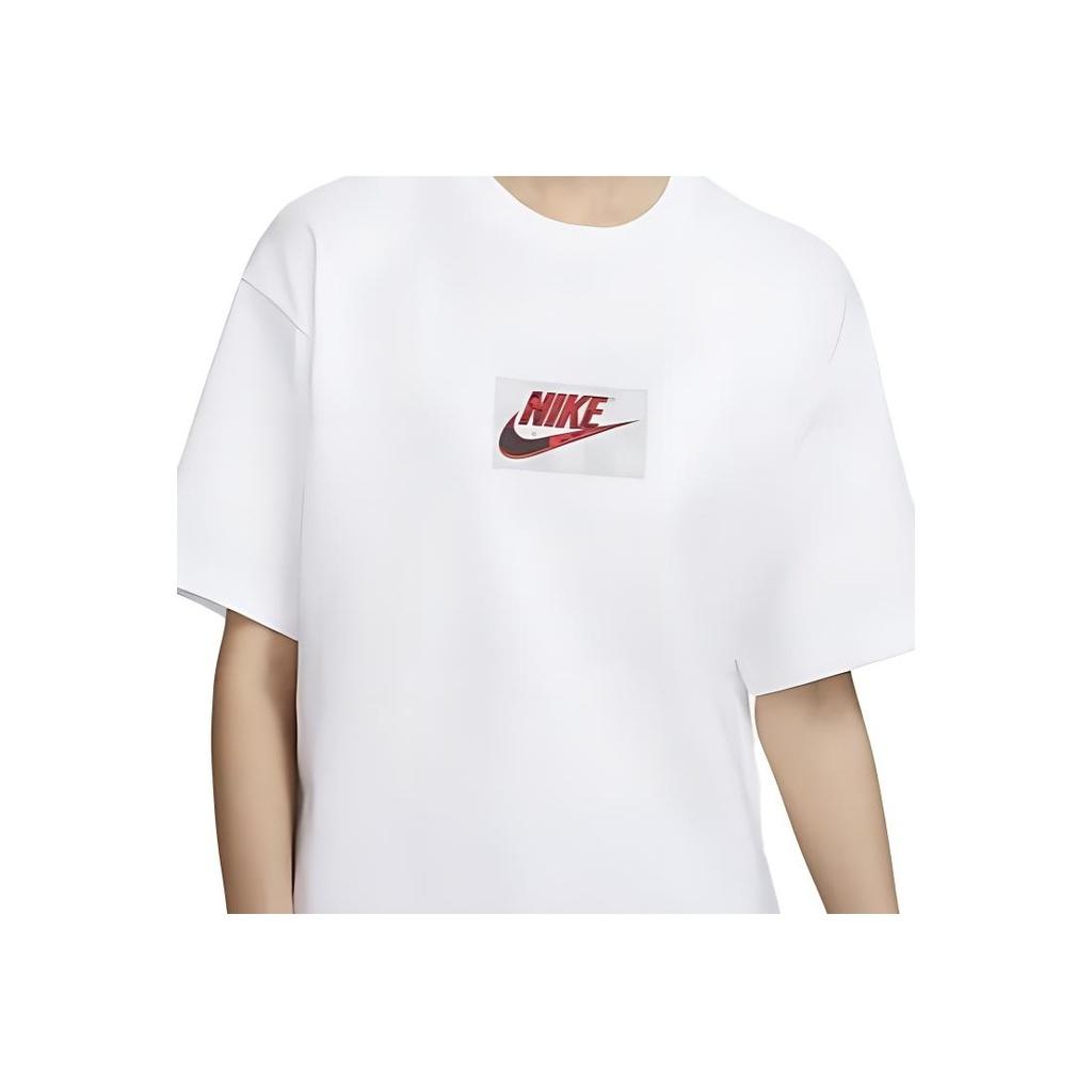 Nike Футболка с коротким рукавом и круглым вырезом Mac Attack Letter Print, повседневная, женская, белая, FN4176-100