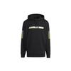 Adidas Neo Logo Print Striped Sports Hoodie Men Tops Black H45192