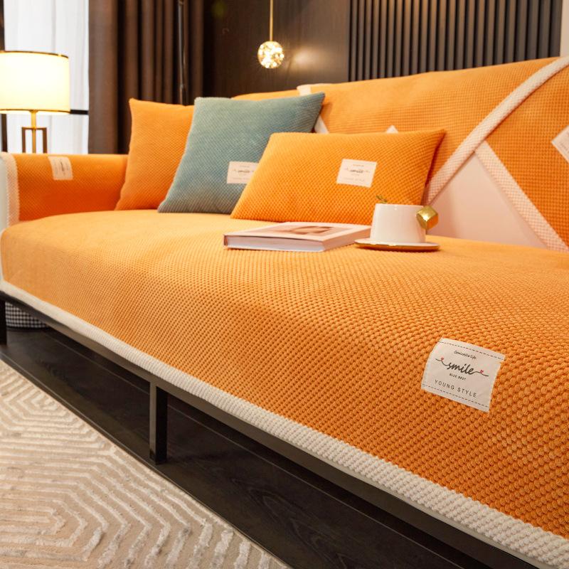 Вельветовая подушка для дивана, зимний утолщенный плюшевый нескользящий комплект, теплый бархатный чехол для дивана, задняя крышка, ткань, полотенце