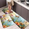 1Pcs Anti Fatigue Kitchen Rugs Butterfly Print Waterproof Non-Slip Thick Cushioned Kitchen Mat Heavy Duty Comfort Standing Mat for Kitchen