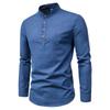 Мужские рубашки M-5XL Повседневная льняная рубашка с длинным рукавом Slim Fit Стенд воротник рубашка Мужчины