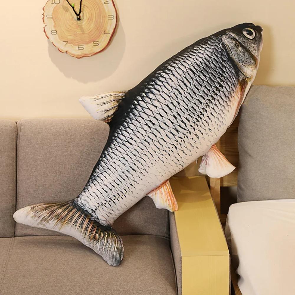 40/60cm 3D Simulation Fish Plush Toys Stuffed Soft Animal Crucian Carp Plush Pillow Creative Sofa Pillow Cushion Gift Kids Toy
