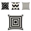 Elegant Black White Geometric Waves Cushion Cover For Home Bed Decoration