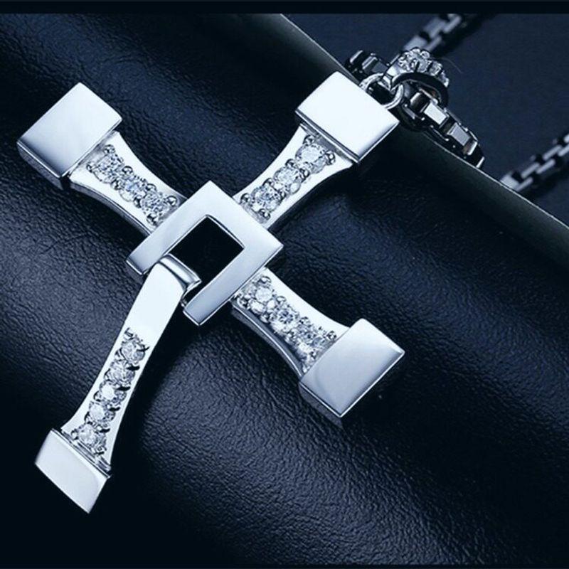 Men's European and American Hipsters Speed and Passion 7 Titanium Steel Necklace Cross Pendant Domineering Men Jewelry Gift