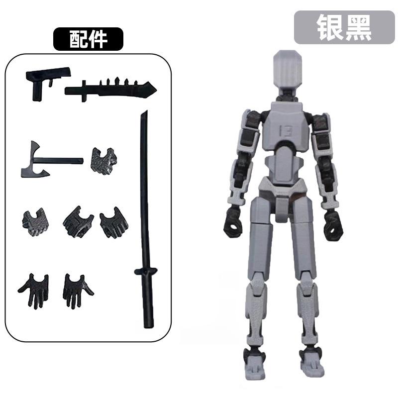 Lucky Man Toy Building Block Assembly Robot Multi-jointed Man Movable Decompression Doll Hand Figure Variety Model Ornament