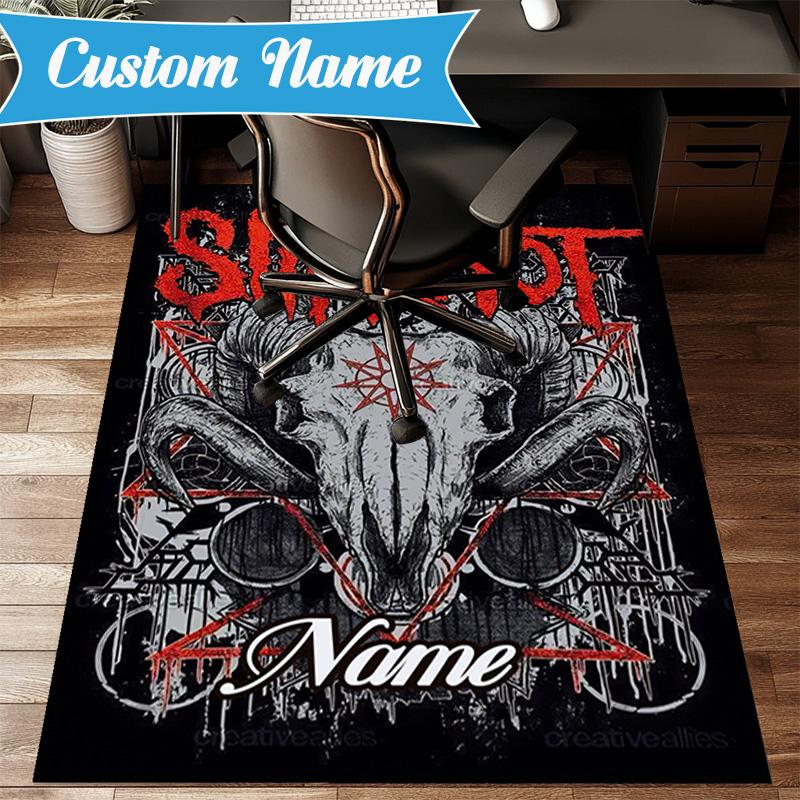 Custom Name Metal Music Band Collage Rug Game Carpet, Floor Mat for Bedroom Living Room Entryway Rug, Home Decor Idea Gift for Christmas birthday