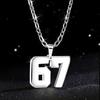 Подвеска-ожерелье с номером 67 из нержавеющей стали для мужчин, отцов, братьев, баскетбольное ожерелье, гипоаллергенное ювелирное изделие, подарок