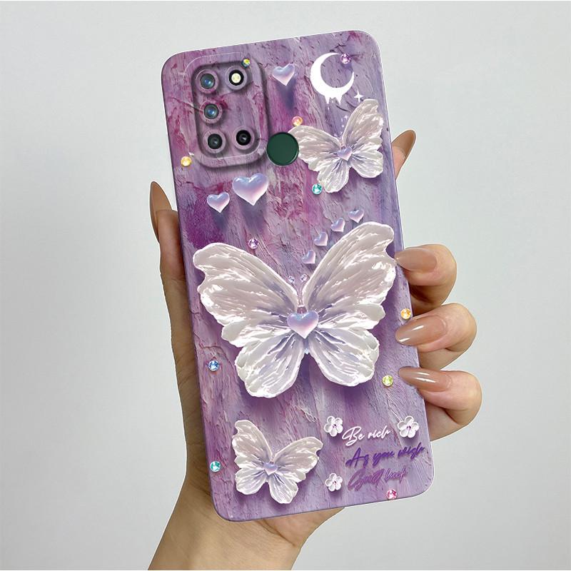Phone Case For Realme 7I RMX2103 C17 Shockproof Case For Realme C17 Pretty Flowers Liquid Soft Silicone Back Cover Bumper Fundas