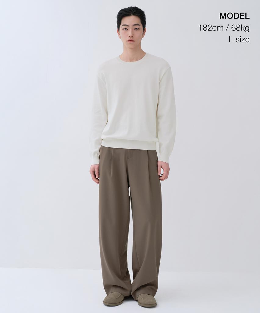 MUSINSA STANDARD Washable Supima Cotton Crew Neck Knit [Ivory]