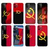 Black Tpu Case for Iphone 5 5s Se 2020 6 6s 7 8 Plus X 10 XR XS 11 12 13 Mini Pro MAX Back Cover Angola Flag
