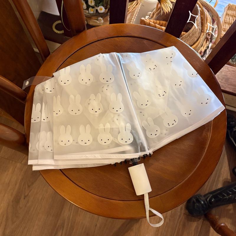 Прозрачный детский зонт Miffy двойного назначения от солнца и дождя - Автоматический, Портативный, Мультяшный дизайн