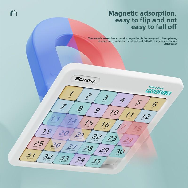 3*3/4*4/5*5 Детские обучающие математические головоломки Игрушки Детская развивающая игрушка Магнитные скользящие блоки Числовая головоломка Игра-расположение