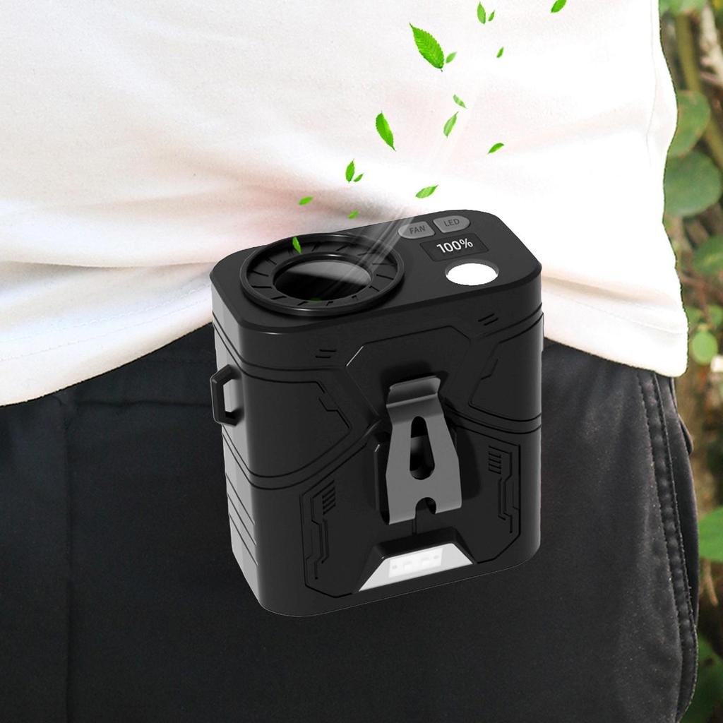 Поясной зажим для вентилятора, портативный, регулируемый, мощный, с воздушным потоком, перезаряжаемый для езды на велосипеде в офисе