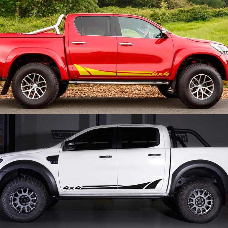Для Nissan NAVARA NP300 D40 D23 D22 2 шт. Боковые полосы-наклейки на двери автомобиля Пикап 4x4 Графические виниловые наклейки Декоративные аксессуары