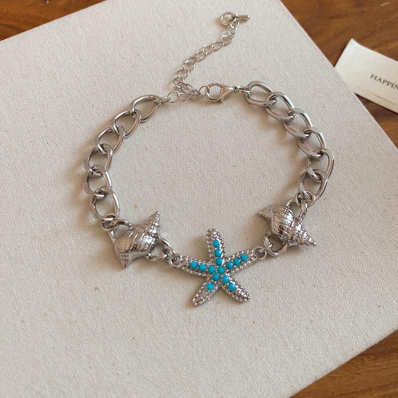 Meet the sea~ Conch starfish bracelet summer fresh and sweet wind fashion bracelet niche design jewelry women