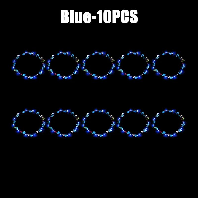 10/60 шт. Светящийся цветочный ободок Светодиодный цветочный венок Светящиеся цветочные венки Короны День рождения Свадьба Рождественское украшение 2024