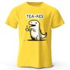 Футболка мужская Tea-Rex Dinosaur Printed из 100% хлопка, мягкая и дышащая, с круглым вырезом и коротким рукавом, в стиле унисекс, забавный и необычный