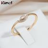 Тонкие кольца Kinel для женщин, модные ювелирные изделия с кубическим цирконом, легко сочетающиеся