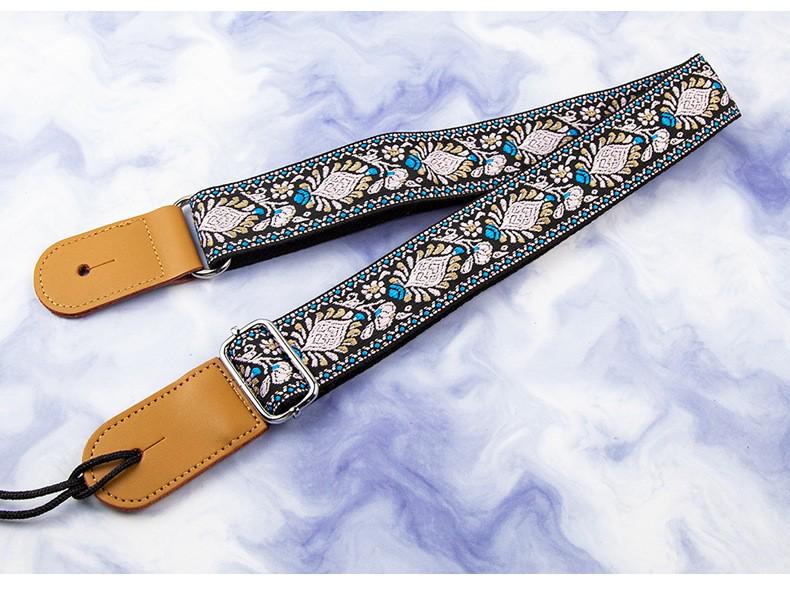 Bonmusica Genuine Leather Crossbody Ukulele Strap for Children and Small Guitars