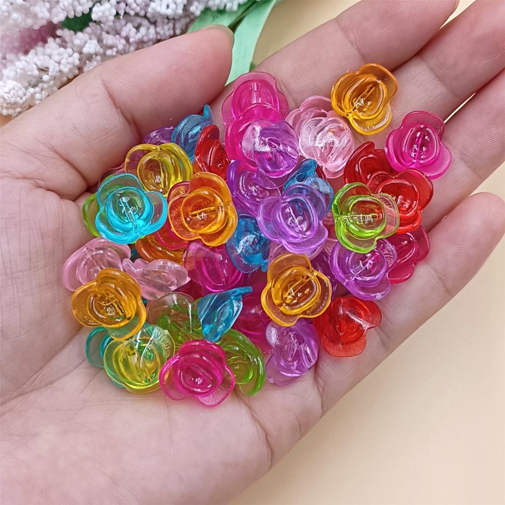 Home Party Supplies Hand-Beaded Mixed Color Flower Heart Shell Candy Candy Color DIY Loose Beads Beads With Hole Crafted 150Pcs for Jewelry Making