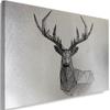 Canvas Print, Silver-coloured Geometric Deer Head