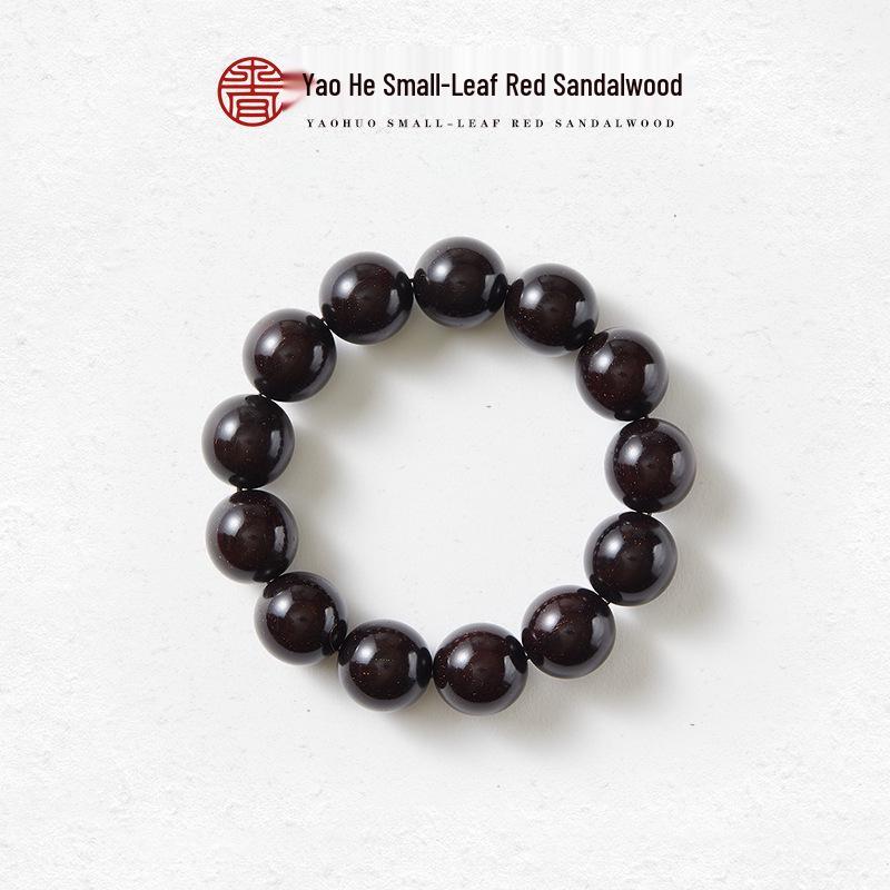 Natural Small-Leaf Sandalwood Bracelet, Unisex Prayer Beads, Single Strand, 0.8, Old Material, 108 Beads