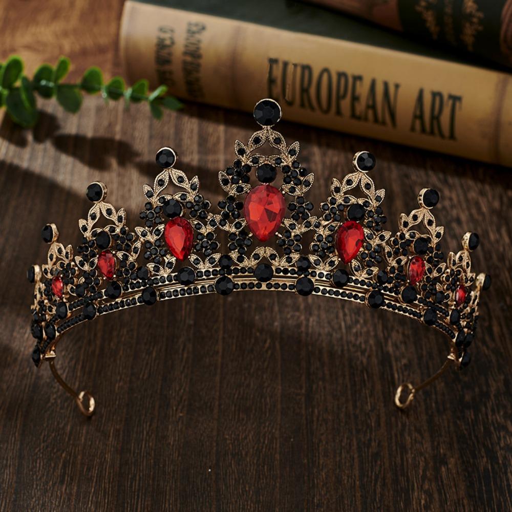 Shiny Baroque Crown Elegant Princess Rhinestone Crown Exquisite Bridal Tiara Women/Girls