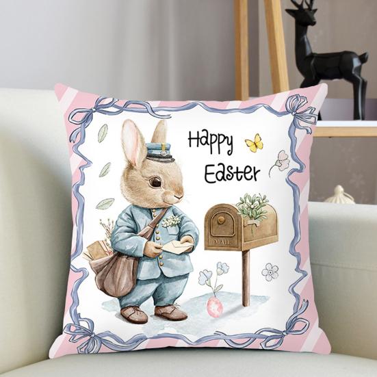 Пасхальный кролик Весенняя наволочка наволочка украшение мягкая износостойкая не выцветающая квадратная