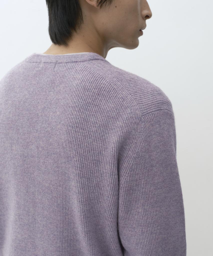 MUSINSA STANDARD [Victoria Wool] Minimal Ribbed Crop Knit [Purple]