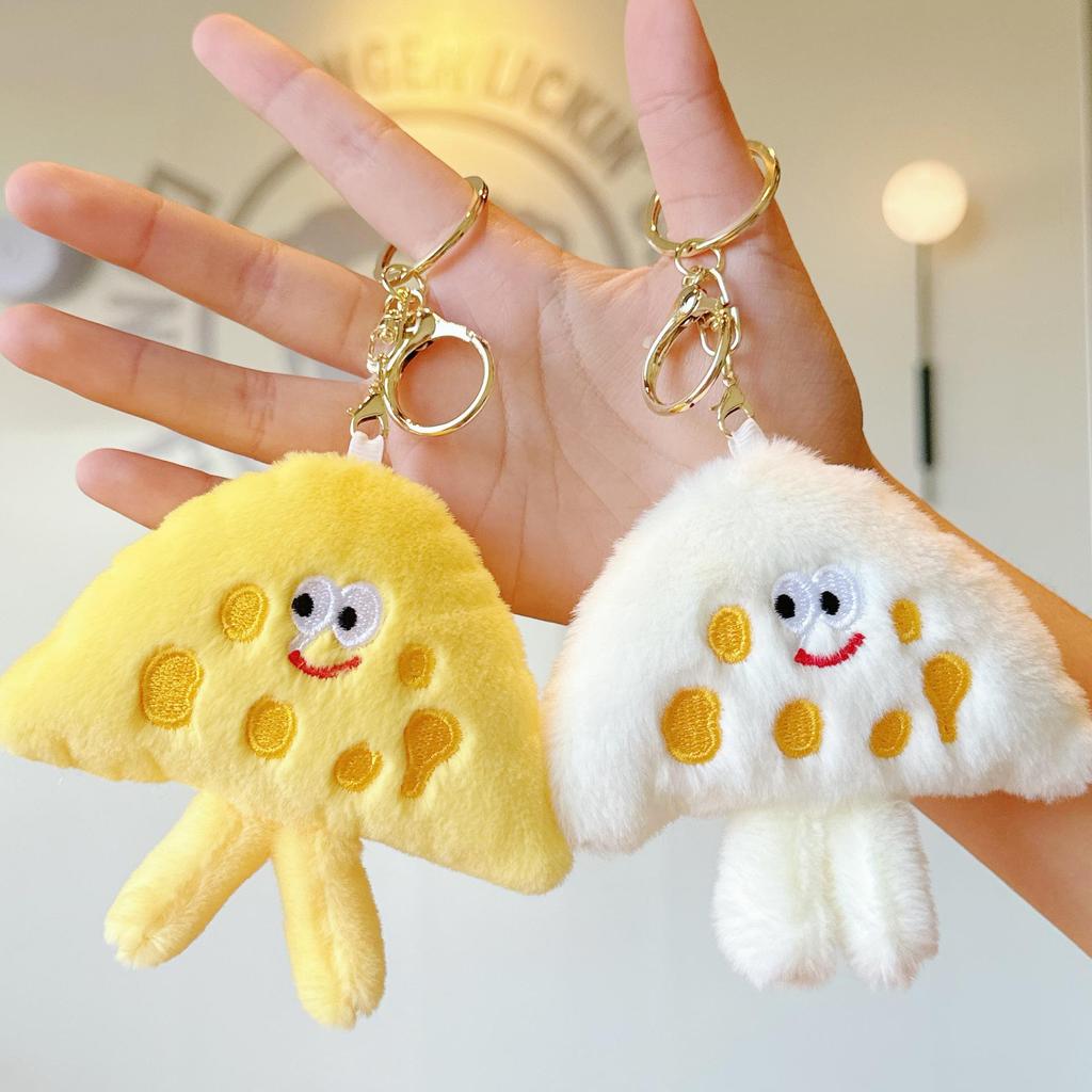 Japanese Style Cute Cheese Plush Keychain - Xiaohongshu Hot Item, Perfect Student Bag Charm