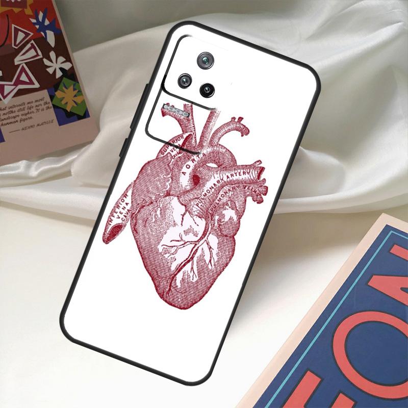 Anatomical Heart Anatomy Case For POCO X6 Pro M6 X5 X3 M5s F3 F5 Xiaomi 14 Ultra 13 12 Lite 11T 12T 13T Pro Coque