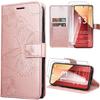 Case - E.F.Connection - for Xiaomi Redmi Note 13 Pro 4G - Butterfly Pattern - Leather Effect - Pink - with 2 Tempered Glasses