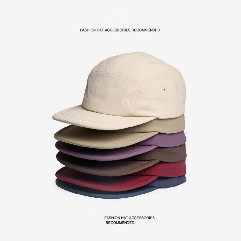 Быстросохнущие Пятипанельные Шляпы Короткий Козырек Солнцезащитная Ретро Кепка Бейсболки Мужские и Женские