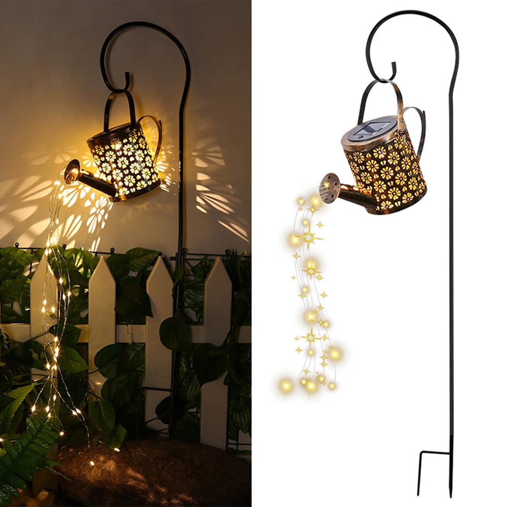 Солнечная лейка с каскадным освещением. Канистра для воды. Солнечные фонари. Садовые декоративные солнечные фонари для водопада. Водонепроницаемый подвесной светильник.