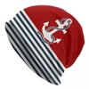 Navy Blue Nautical Wheel Anchor Skullies Beanies Caps Unisex Women Unisex Fashion Winter Warm Knitting Hat Adult Bonnet Hats