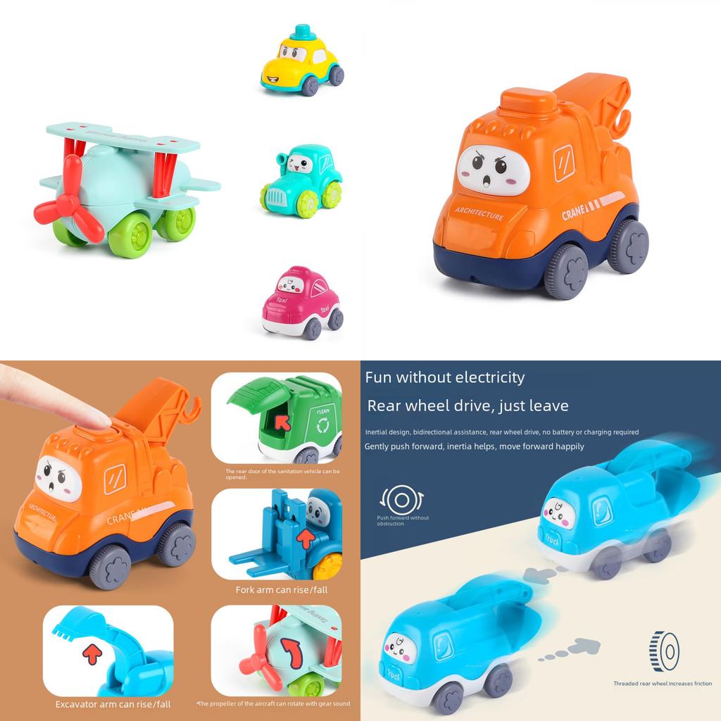 Childrens Inertia Toy Cars Set With Interactive Engineering Vehicles For Preschool Play