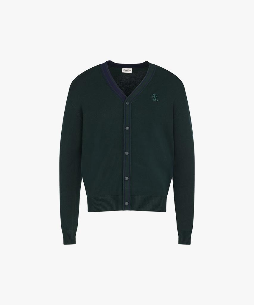 FAIRLIAR GOLF Men'S V-Neck Cardigan (Dark Green)