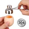 304 Metal Egg Shell Opener Eggshell Cutter Double Head Egg Topper Shell Opener Boiled Raw Egg Creative Kitchen Tools Accessories